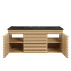 Modway - Render Fixation murale de 48" Vanette de salle de bain - Noir de chêne-7