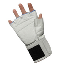 IMPACTO® 476-10 GRAND Paire Gant Antichocs avec support de poignet en cuir suédé, demi-doigts, coussinet gel 4.5mm-1