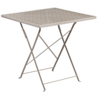 28'' Square Light Grey Indoor-Outdoor Steel Folding Patio Table Set with 4 Square Back Chairs [CO-28SQF-02CHR4-SIL-GG]-Designed for Indoor and Outdoor Use