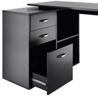 HOMCOM - Bureau en l avec tiroirs - 46 po L x 32,75 po l x 30 po H - noir-Convient pour le bureau à domicile, le bureau, le studio, etc.
