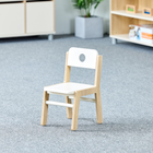 Beleduc Furniture - Illiana Classroom Wooden Chair (Small) - White and Natural Wood - Set Of 2 -Frames made of wood and Back and seat made of ABS material