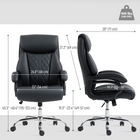 HOMCOM - Fauteuil de bureau en cuir pu avec rembourrage à ressorts - noir-La base à cinq branches électroplaquée supporte jusqu'à 400 lb (182 kg) 