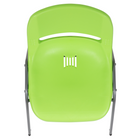 Flash Furniture - Chaise coquille verte, empilable et ergonomique de la série HERCULES avec cadre gris-Renforts de support double