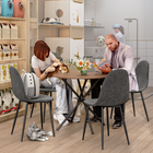Homy Casa - Chaises d'accueil 4 places, tissu rembourré gris-Pieds en métal avec patins en caoutchouc : Solides et stables, empêchent tout glissement sur des surfaces lisses.