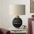 Monarch Specialties - Luminaire - 26 po H Lampe De Table - Résine Brune / Dorée - Abat-Jour Beige - Contemporain - Moderne-Équipée d'un interrupteur à 3 voies pratique pour une ampoule de 100 W (ampoule à 3 voies non incluse), cette lampe d'appoint vous permet d'éclairer facilement votre espace avec l'ambiance appropriée
