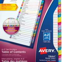 Avery Ready Index Contemporary Dividers - Letter Size - A-Z-26 tabs