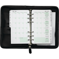 Day-Timer Undated Fresno Vinyl Refillable Day Planner - Black - Portable - 3-3/4" x 6-3/4" - Bilingual-Page size: 3-3/4" x 6-3/4"