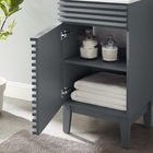 Modway - Render 18" Armoire à coiffeuse de salle de bain - Gris blanc-Trous centraux de 8"