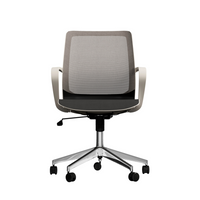 CB Office Workex Mesh Office Chair With Polished Aluminun Base - White-Dossier en filet respirant classique et siège en tissu respirant