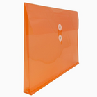 Jam Enveloppe en plastique format livret, avec rabat rond et fermeture à ficelle et bouton, 9 3/4 x 14 1/2 po-Fermeture : à ficelle et bouton