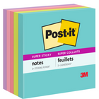 Post-it Super Sticky Notes - 3" x 3" - Supernova Neons Collection - 450 sheets - 5 Pack-Post-it Super Sticky Notes have 2X the sticking power
