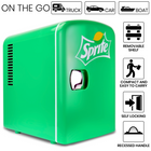 Coca-Cola - Sprite Mini refroidisseur/chauffe-réfrigérateur thermoélectrique portable 6 canettes - 4 L / 4,2 qt-Technologie de refroidissement et de réchauffement thermoélectrique efficace et fiable