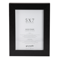 Cadre photo en bois Gry Mattr sans passe-partout - Noir - 5 po x 7 po-Cadre en bois