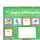 Hand2Mind Daily Affirmations Pocket Chart - Multicolor-Mirror encourages students to look at themselves as they say their affirmations