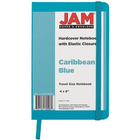 JAM Paper - Carnet ligné à couverture rigide, fermeture à élastique, format voyage (4 x 6 po), bleu, 2/paquet (340528850g)-Vendu séparément