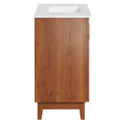 Modway - Miles 36" Vanette de salle de bain - Noyer blanc-Capsules de pied non marquées