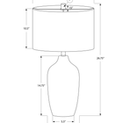 Monarch Specialties - Luminaire - 27 po H Lampe De Table - Céramique Gris - Abat-Jour Beige - Contemporain-Avec un cordon noir de 5 pieds de long, cet accent décoratif de taille parfaite et pratique peut être placé sur une table d'appoint ou une table latérale dans votre salon ou votre bureau à domicile, ou sur votre table de chevet pour un style moderne dans votre chambre à coucher