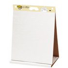 Post-it − Bloc pour chevalet de table avec support et poignée de transport − 20 po x 23 po − blanc − 20 feuilles par bloc-Le support intégré se déplie pour faciliter la présentation
