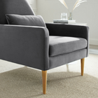 Modway - Liliana Performance Velvet Fauteuil - Charbon de bois-Système de soutien réactif