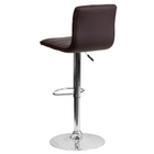 Flash Furniture – Tabouret de bar ajustable contemporain en vinyle brun et à pied chromé (CH920231BRN)-Coutures horizontales décoratives