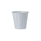 Solo Pleated Paper Water Cup, Rolled Rim, White, 3-1/2 oz., 50/100Pack Pack-White