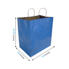 Reliabag Paper Bags - Twist Handles - 14" W x 10" D x 15.75" H - Navy - 150 Pack-Re-enforced Twisted Twine Handles