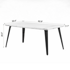 Homy Casa 63"W Modern Writing Desk - Marble White-Supports multiple devices and documents for efficient organization