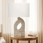 Monarch Specialties - Luminaire - 28 po H Lampe De Table - Résine Beige - Abat-Jour Ivoire / Crème - Contemporain-Dotée d'un interrupteur à bouton rotatif facile à utiliser et d'une ampoule standard de 100 W (non incluse), cette lampe de table décorative vous permet d'éclairer sans effort votre environnement et de créer une ambiance pour toutes les occasions
