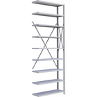 Metalware – Étagère enclenchable RK402, 9 tablettes, 36 x 18 x 100 (po), gris pâle-Système de tablettes ajustables offrant un espace de rangement solide, mais économique qui convient à vos besoins