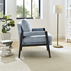 Brassex Hugo Accent Chair - Blue-Midnight black frame finishing