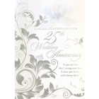 Rosedale Greeting Card, Wedding Anniversary 25th-Printed on premium coated card stock