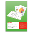 Staples - Pochettes de plastification HeatSeal, format lettre, 3 mil, paquet de 100-Pochettes de plastification de format lettre pour la protection de documents