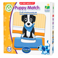 University Games - The Learning Journey My First: Puppy Match - Puzzle d’Association Des Chiots Pour Tout-Petits - Puzzle De Préapprentissage Des Animaux - Premier Puzzle Intéractif Pour Tout-Petits-Améliore les compétences d’association et la reconnaissance des objets