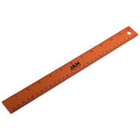 JAM PAPER - Regle en acier inoxydable avec envers antiderapant, 12", orange, paquet de 12-Couleur: Acier Inoxydable Orange