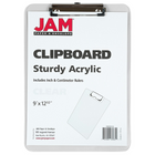 JAM Paper Plastic Clipboards, 9 x 13, Clear, 12 Pack (340928126A)-Material: Plastic