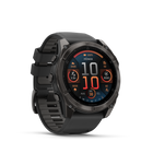 Garmin - fēnix 8 – 51 mm, saphir AMOLED, titane DLC gris carbone avec bracelet en silicone noir/gris galet-10