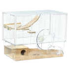 PawHut - Cage pour Hamsters et Gerbilles - Blanc-Le design à 3 niveaux offre beaucoup d'espace