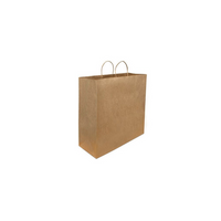 Reliabag - Sac En Papier Avec poignees Torsadees, Kraft, 18 po L X 7 po P X 18,75 po H, Paquet De 200-Fabrique en papier kraft de qualite superieure avec fond plat renforce.