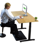 Uncaged Ergonomics - Bureau réglable en hauteur électrique RISE-UP de 48 po - Bambou naturel/noir-Plage de hauteur du cadre : 27,2 po- 45,3 po