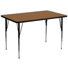 Flash Furniture 36''W x 72''L Rectangle Activity Table with Thermal Fused Laminate Top and Standard Height Adjustable Legs, Oak-Oak Laminate