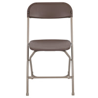 Flash Furniture – Chaise pliante en plastique série Hercules de luxe, capacité de 800 lb, brun, 10/paquet-Ensemble de 10 chaises pliantes en plastique brun