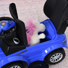 Aosom - voiture à pousser et à glisser 2 en 1 pour enfant - bleu-Comprend un espace de rangement situé sous le siège de la voiture 