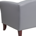 Sofa de la série HERCULES Imperial en cuir gris (111-3-GY-GG)-Siège et dossier légèrement incurvés