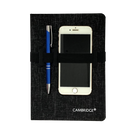 Cambridge Pen/Phone Bungee Business Notebook - 192 Pages - Charcoal (590013)-8-1/2" x 6"