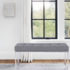 Plata Decor - Cisne Chome Banc avec tissu Top - Gris-Capacité de poids : 250 lb