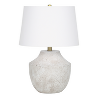 Monarch Specialties - Luminaire - 20 po H Lampe De Table - Béton Crème - Abat-Jour Ivoire / Crème - Moderne-Apportez un style moderne à votre espace de vie avec cette lampe de table de 20 pouces de haut, dotée d'une base classique en forme d'urne avec une finition texturée en béton crème, d'un abat-jour tambour effilé en lin ivoire et d'un fleuron doré sur le dessus