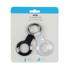 Logiix tag en silicone pour airtag paquet de 2 - blanc et noir-Le mousqueton se clipse rapidement et en toute sécurité sur vos clés, bagages, sacs et plus encore