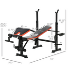 Soozier Adjustable Weight Bench with Leg Extension - Barbell Rack - Preacher Curl Pad-3 workout weight bench positions 