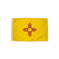 Flagzone Drapeau du Nouveau-Mexique avec en-tête et œillets, 3' x 5'-Drapeau de 3 pi x 5 pi, nylon solide, construction extérieure durable