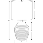 Monarch Specialties 17" H Table Lamp - Black Resin / Ivory / Cream Shade-Effortlessly illuminate your space with the convenient on/off turn knob switch that operates a 60W standard bulb (not included) for a highly efficient decorative lamp
